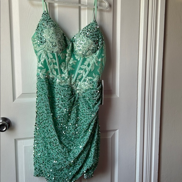 Stunning embroidered sequin stunner mini dress - Picture 9 of 9